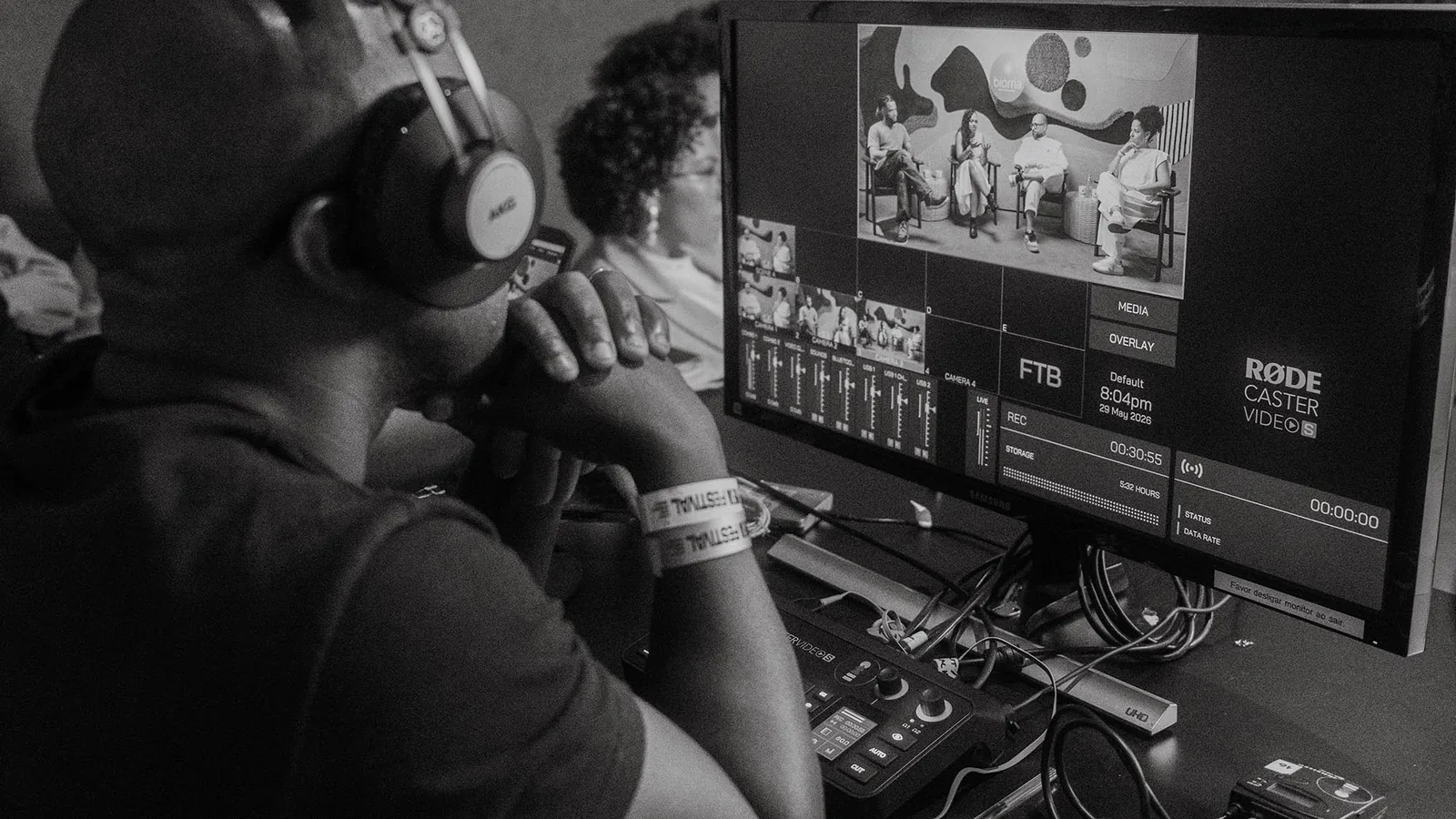 CB2B Films live streaming control room